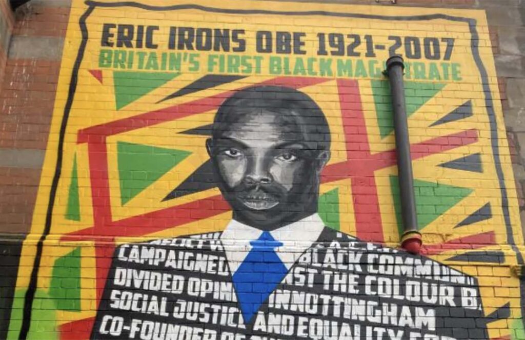 A mural of Eric Irons in Nottingham.